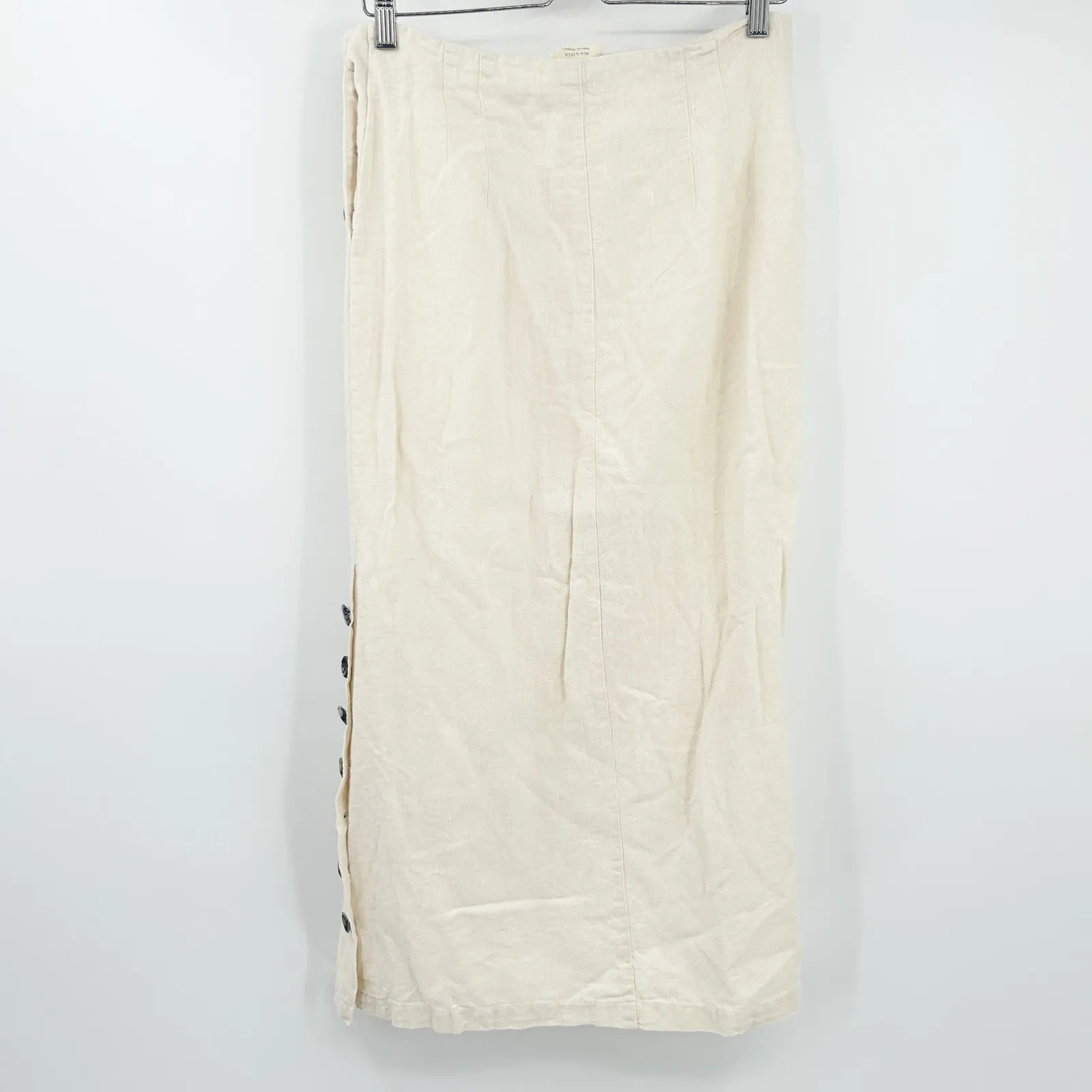 Earth Speaks Womens Eco Organic Hemp Midi Skirt Size 14 Button Side Made USA - Image 8