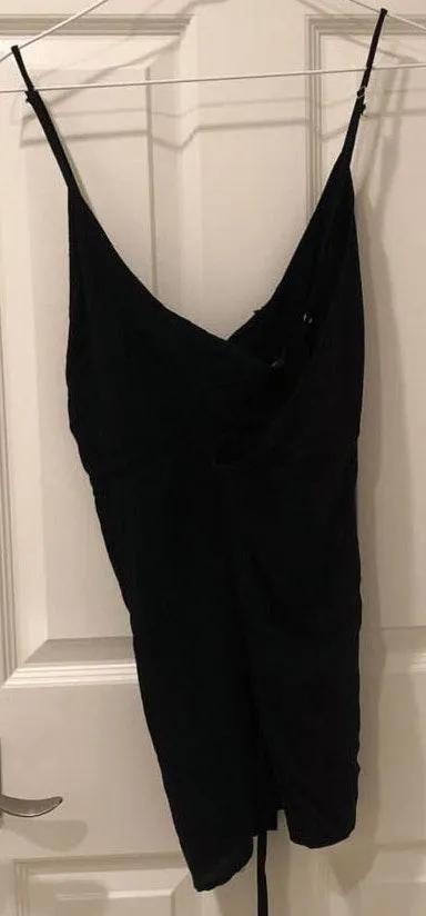 Cotton Candy LA Black Tied Front Romper - Image 2