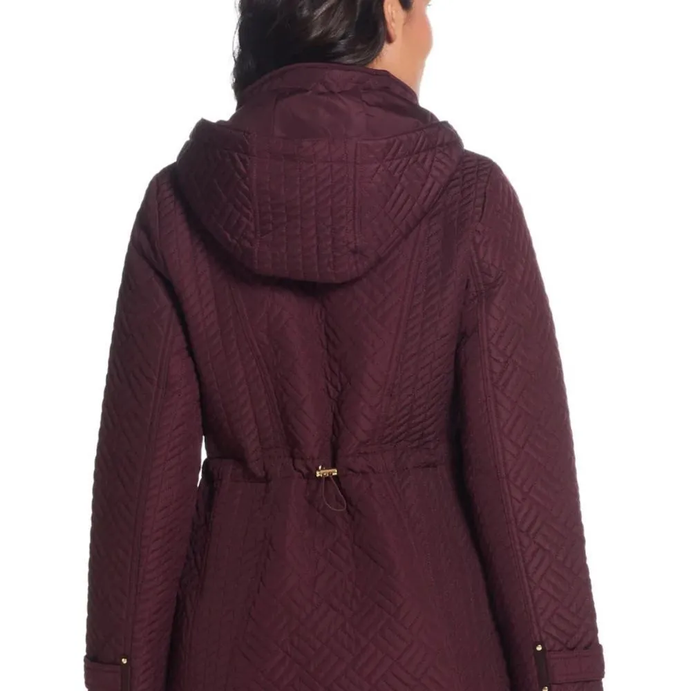 Weatherproof Quilted Walker Jacket Coat Adjustable Cinch Waist Size Large - Image 2