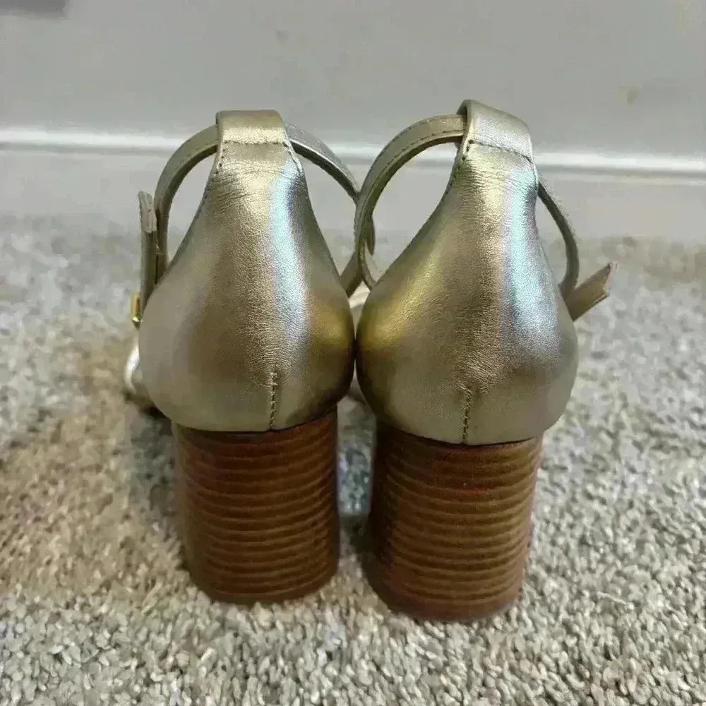 J.McLaughlin Fiala Leather Sandal in Champagne Gold Metallic Leather Size 6 - Image 2