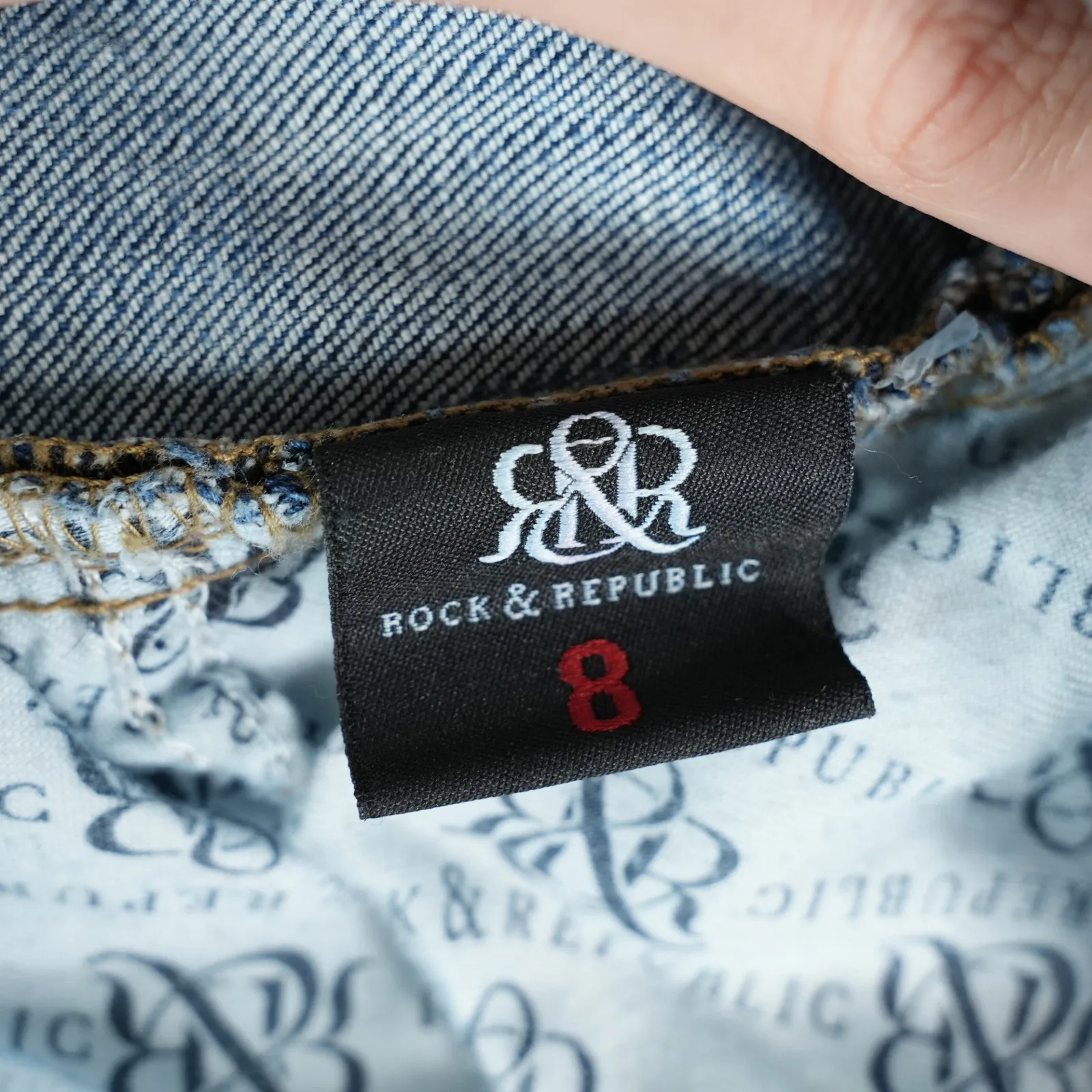 Rock & Republic Jeans Womens 8M Blue Kasandra Bootcut Stretch Denim Low Rise - Image 5