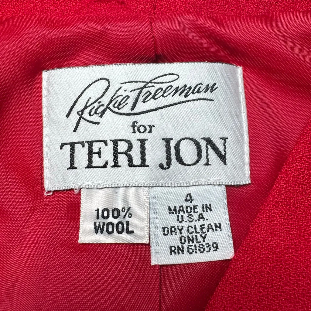 Vintage 1970’s Teri Jon Red Wool Tie - Image 3