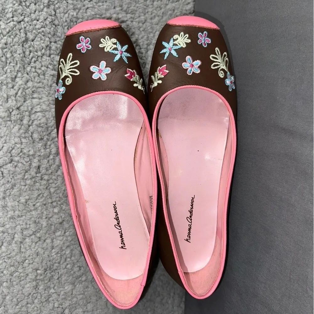 Hanna Andersson Shoes Womens 39 Brown Pink Floral Leather Upper Flats Two Tone Size 9 - Image 8