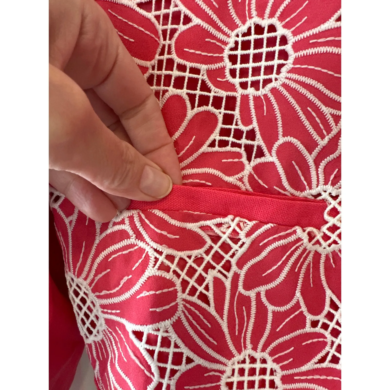 Anthropologie NWT Dolan Pink & White Linen Cutwork Jacket Size M - Image 7