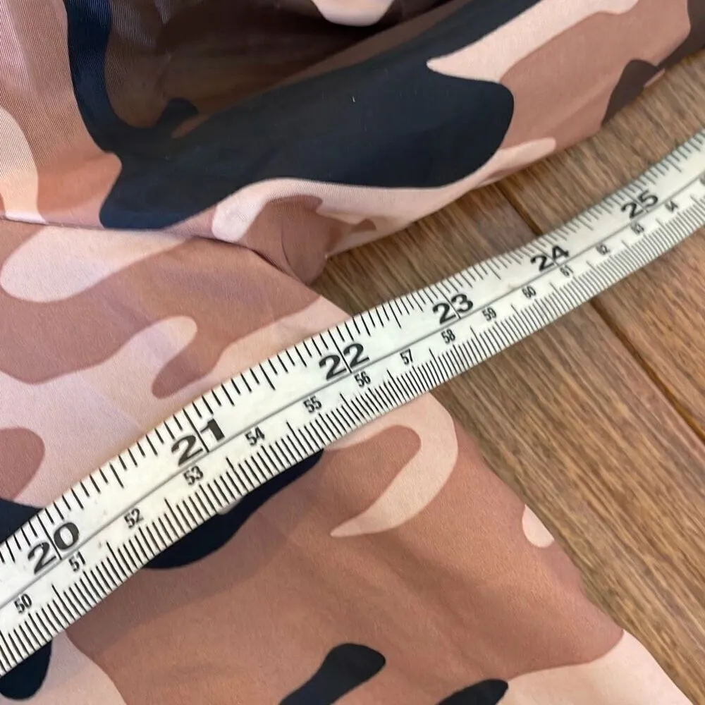 Love Tree pink brown camo long bomber jacket size large - Image 9