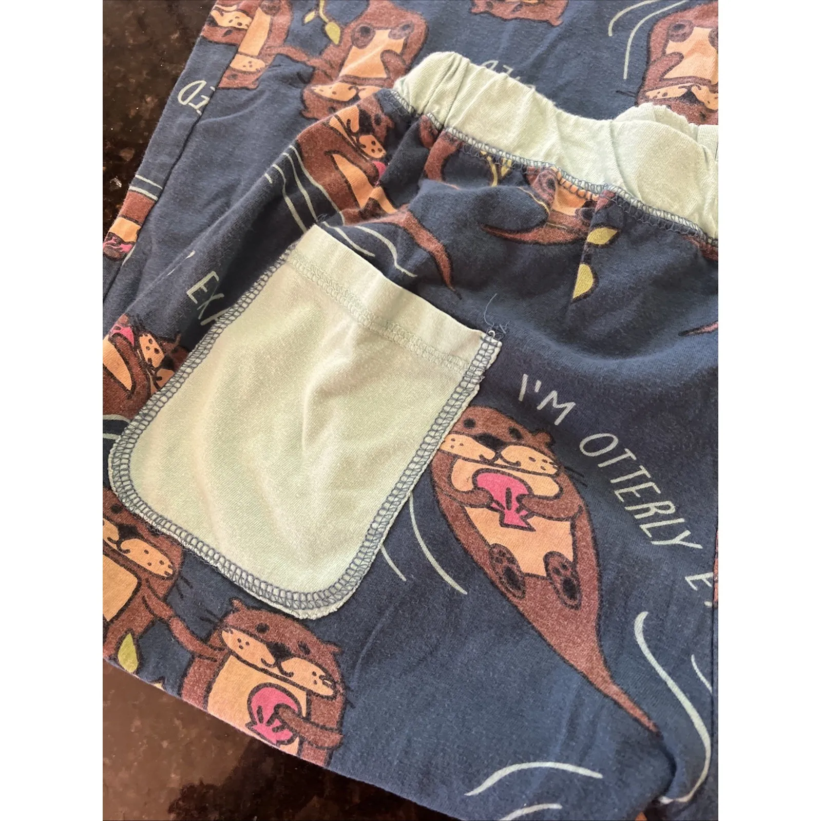 Lazy‎ One Women's Pajama Pants Otters Otterly Exhausted Alaska Sz Sm Aquarium - Image 3