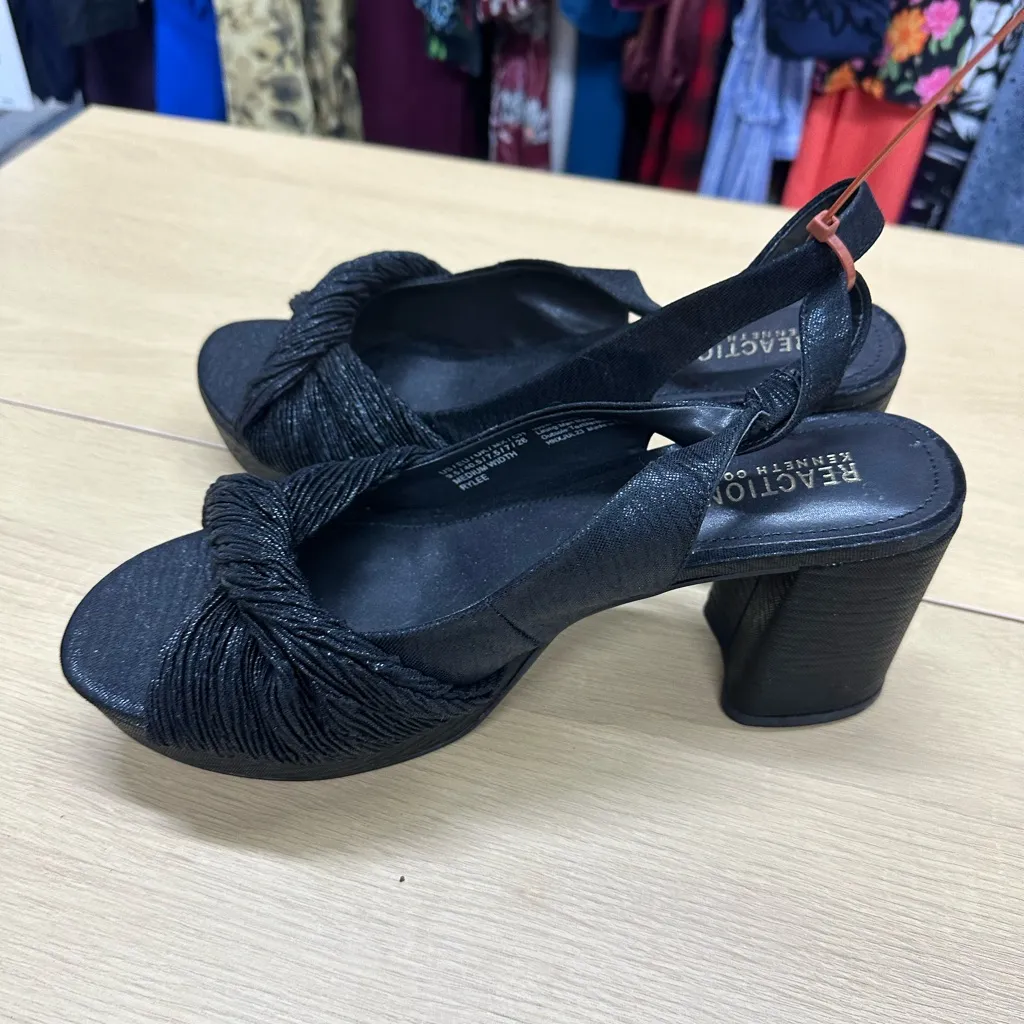 Kenneth Cole Reaction  Black Rylee Platform Metallic Sandals SIZE 9.5 … - Image 5