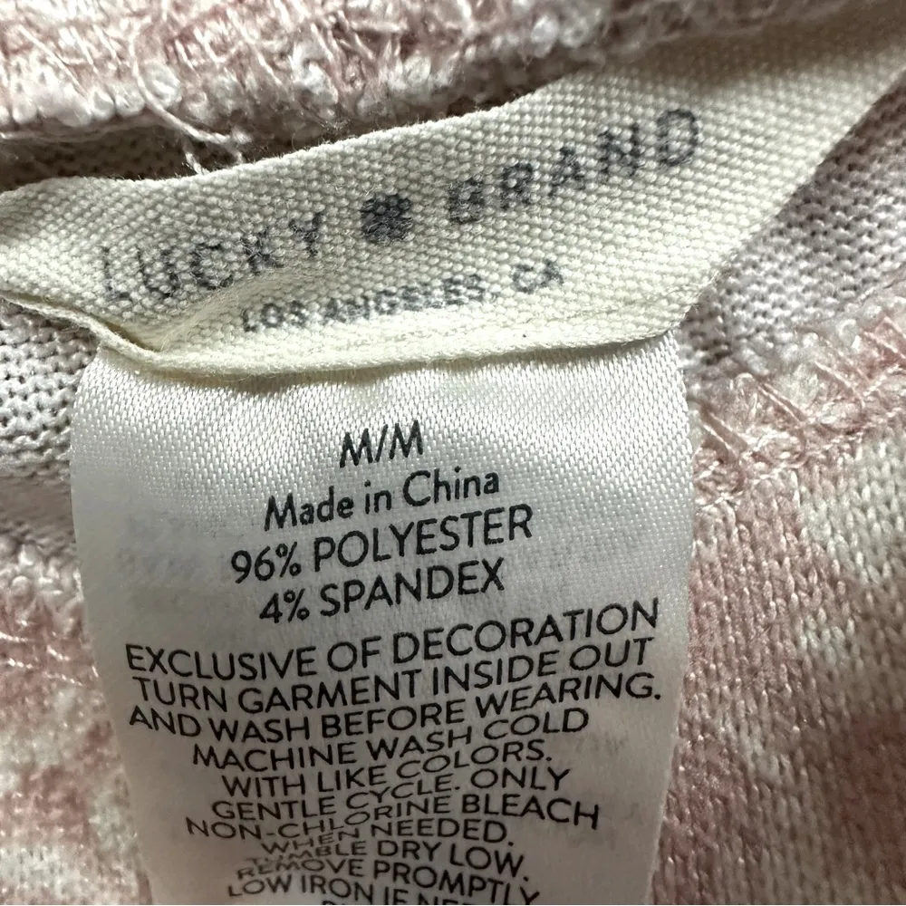 Lucky Brand Dusty Pink Cream Soft Pajama Loungewear PJ Drawstring Waist Pants M - Image 5
