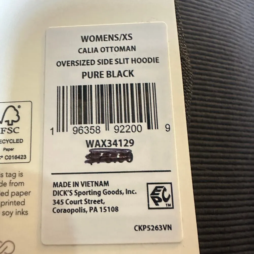 CALIA by Carrie Underwood Black Oversized Side Slit Hoodie Size XS - Image 6