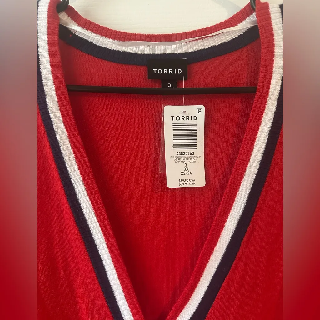 NWT Torrid Red Drop Shoulder Cardigan - Image 5