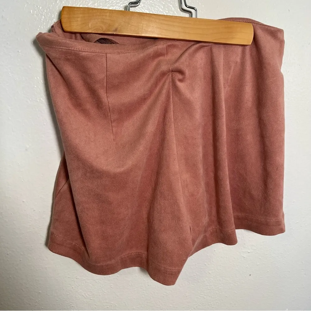 L.A. Hearts Faux Suede Button Front Skort Pink - Image 8