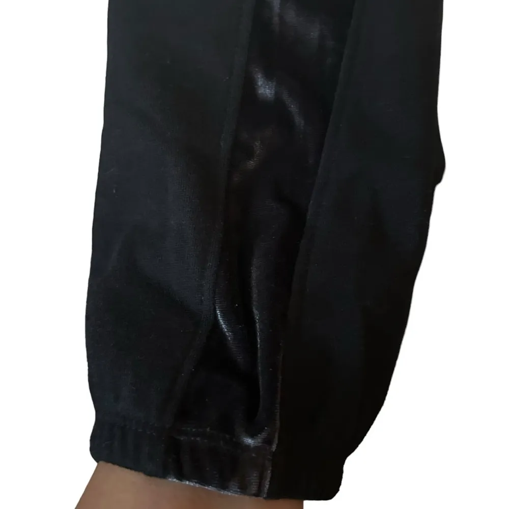 Juicy Couture Sport Black Cotton Blend Jogger Pants W/Slate Blue Velvet Stripe L - Image 4