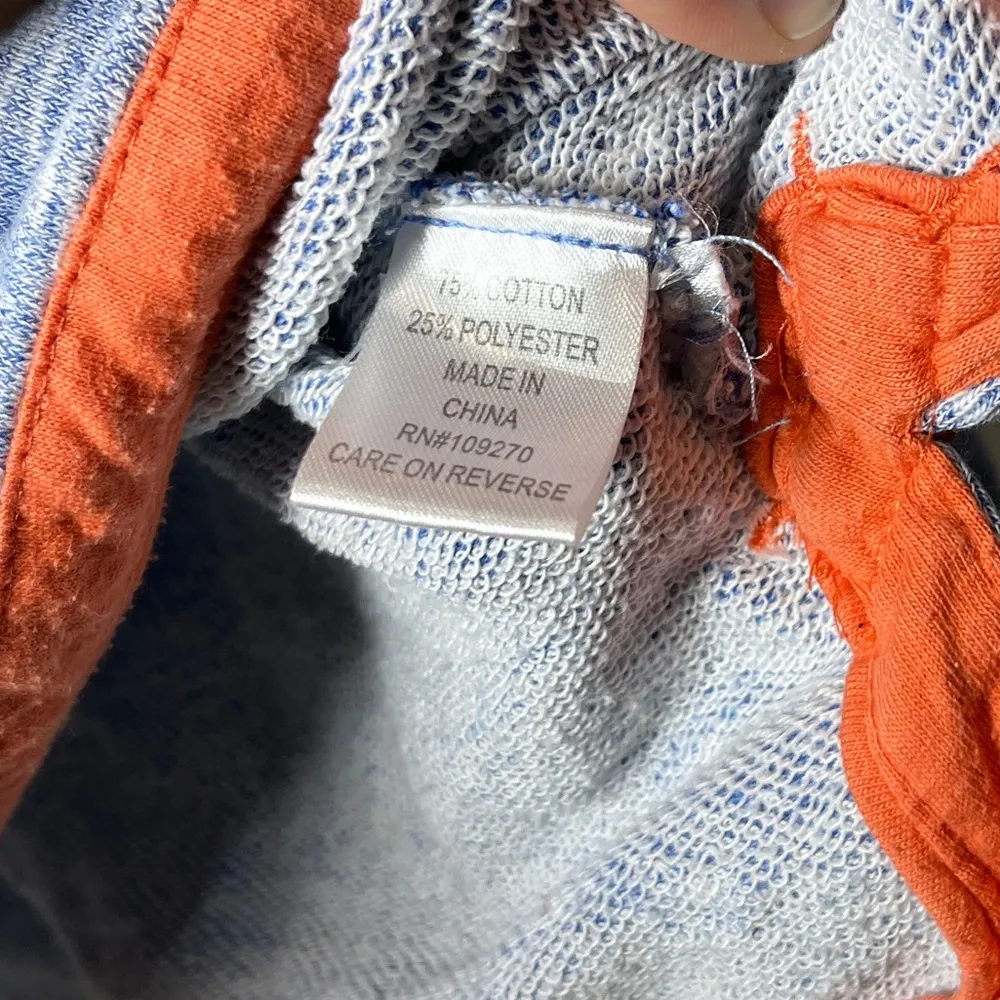 The Black Dog Heathered Space Dye Blue Cowl Neck Pullover Sweatshirt Small - Image 7