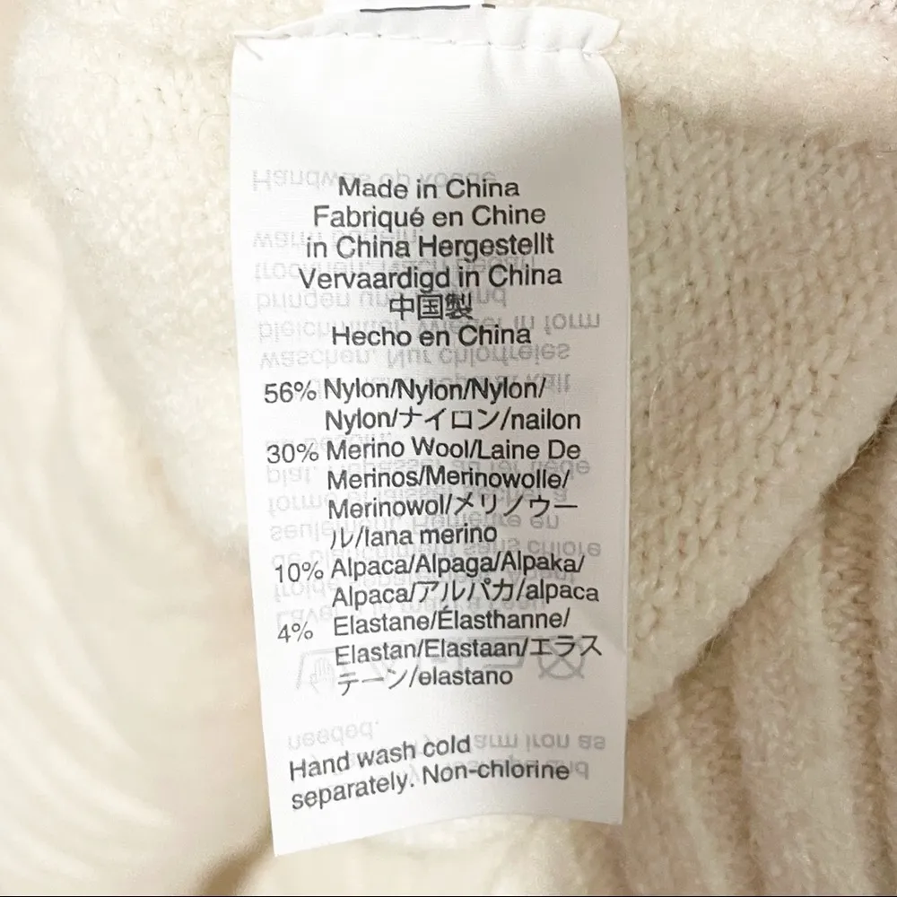 J. Crew Size XS Oversize Cream Wool Alpaca Crewneck Long Sleeve Sweater - Image 5