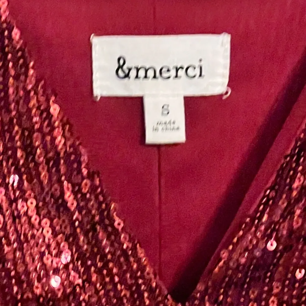 FINAL PRICE Anthropologie&Merci Burgundy Sequined Blouse - Image 6