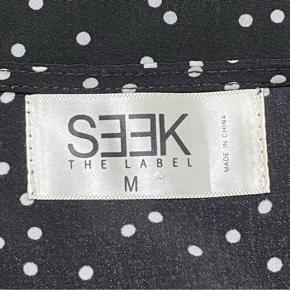 Seek the Label Polka Dot V-Neck Romper Black White Retro Style Size Medium - Image 3