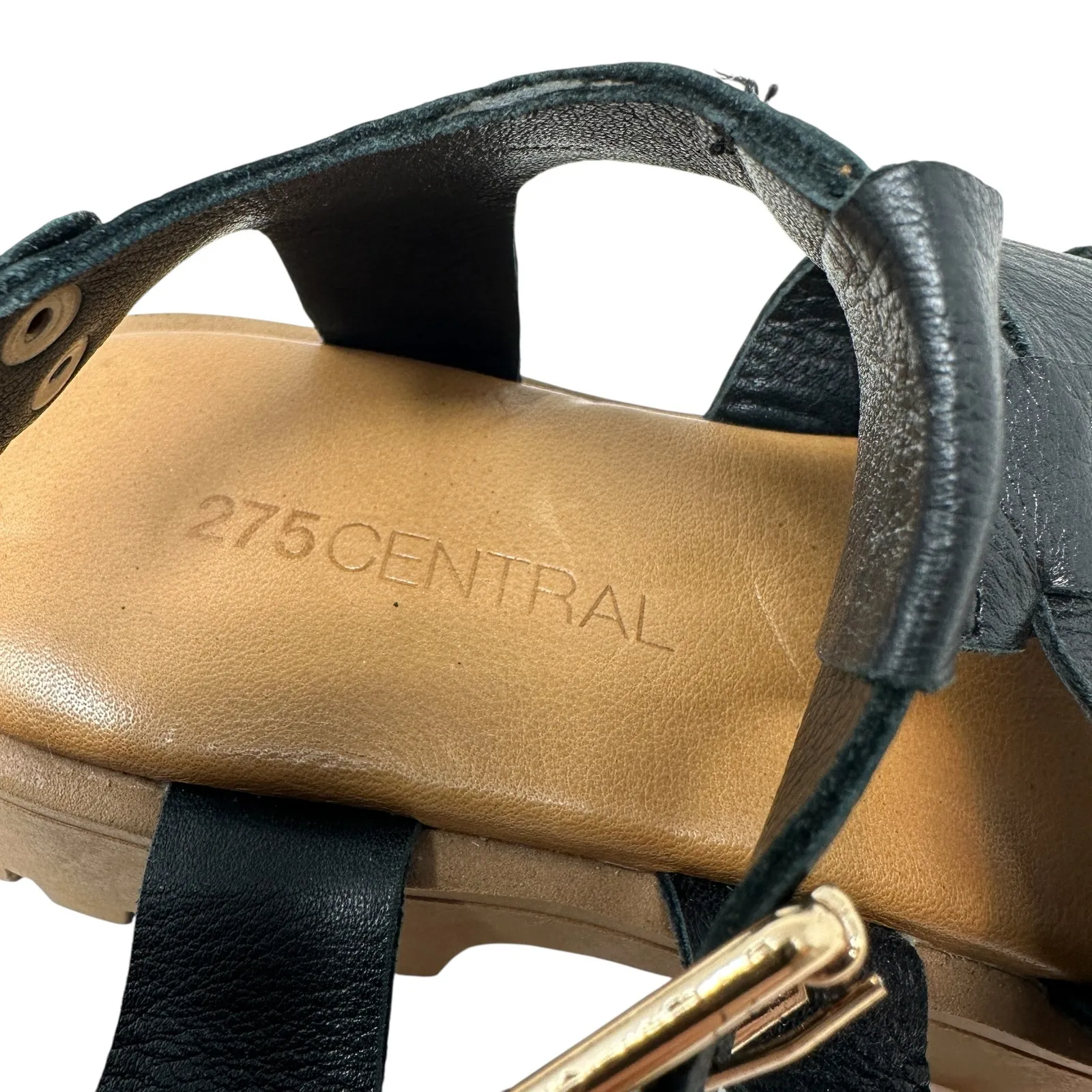 275 Central Isaiah‎ Sandals Fisherman Chunky Leather Black Size 40 US 10 - Image 14