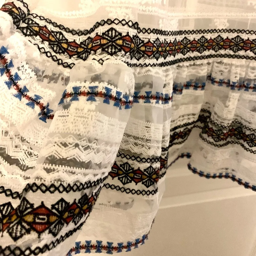 Chicwish white lace embroidered sheer tunic top / mini dress - Image 4