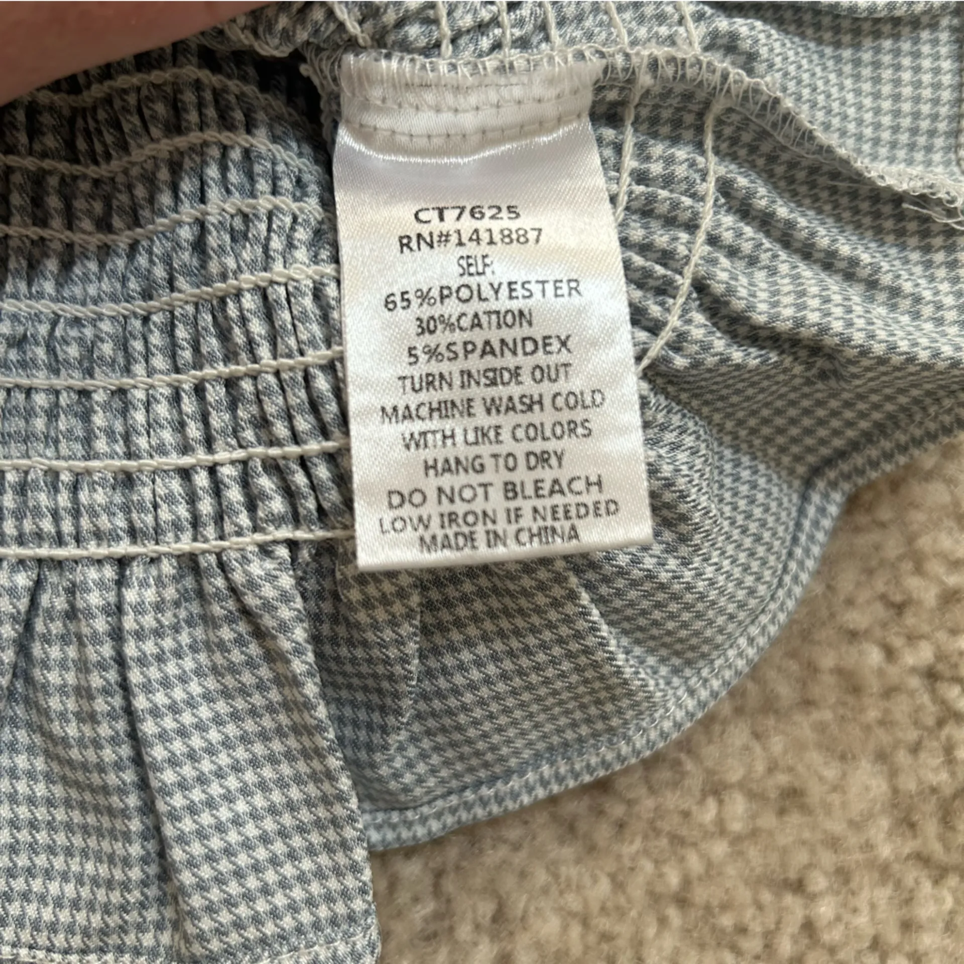 NWT Pants Store Shirred Smocked Crop Top Womens Large Summer Gingham - Image 6