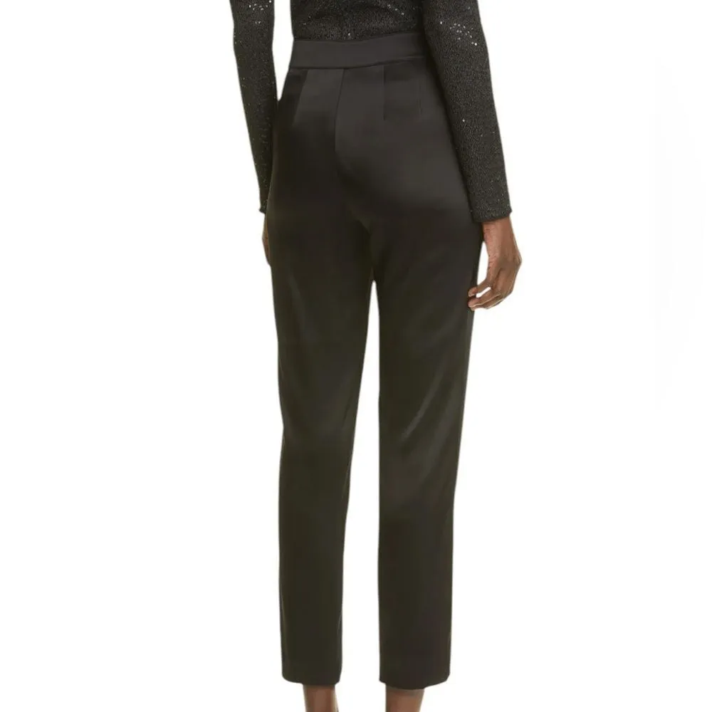 St.John Collection Emma Satin Ankle Pants Caviar Black 8 - Image 2