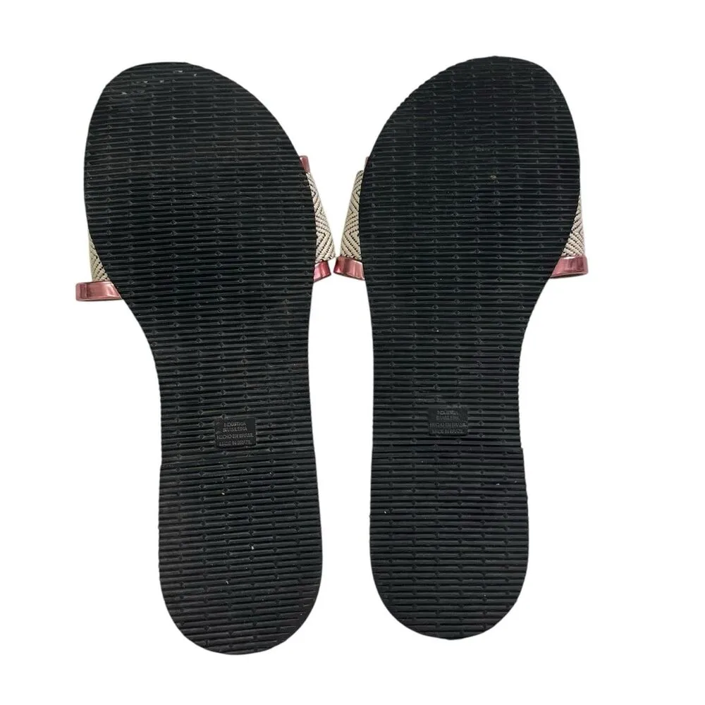 Havaianas Trancoso Slides Bronze Beige Women’s Size 11-12 Chevron Strap Slip On - Image 7