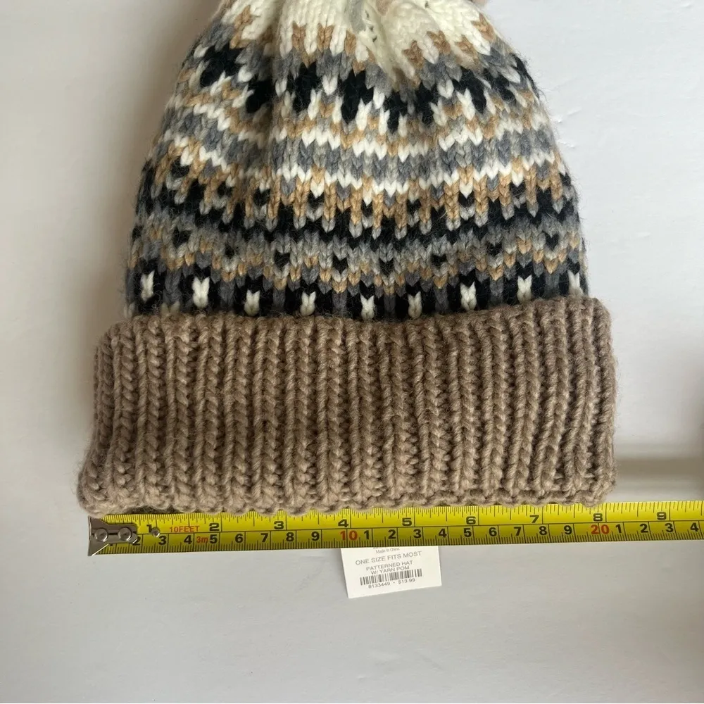 NWT Rooted Soul Neutral Knit Beanie OS Black - Image 4