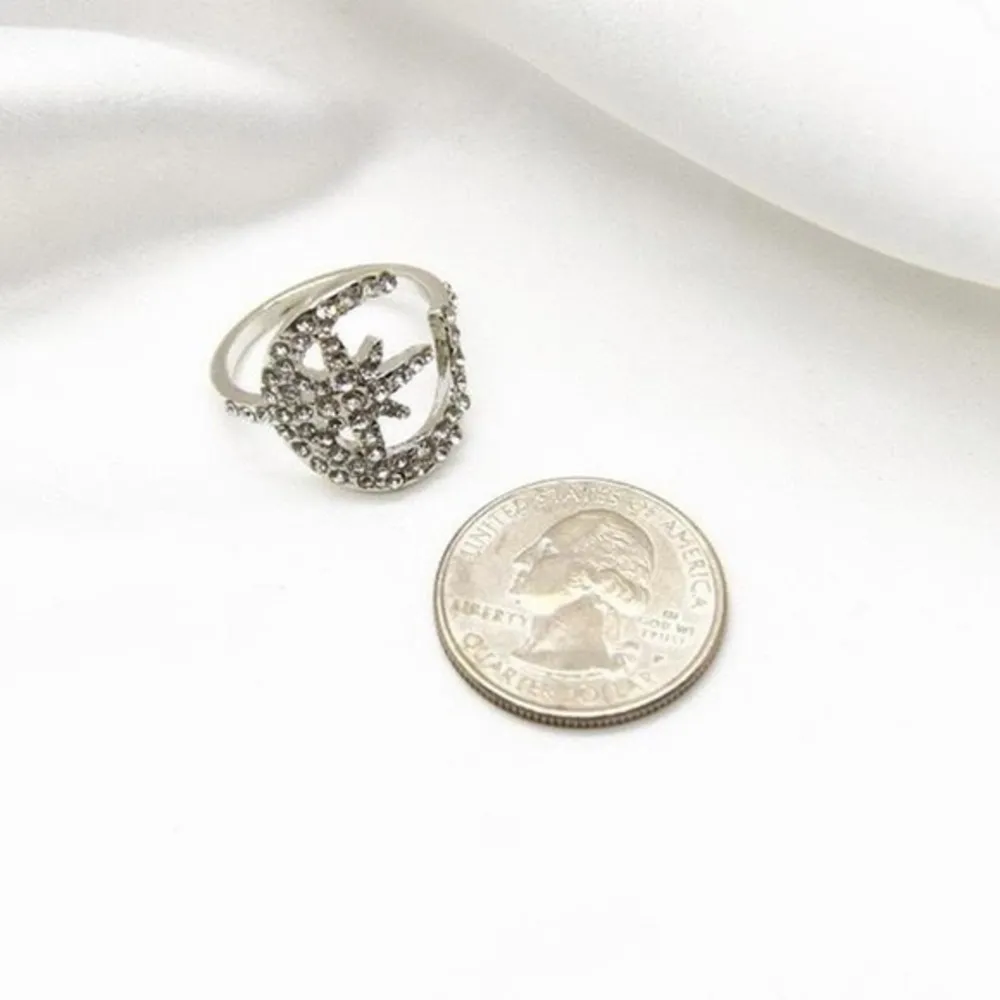 Diamond Moon Star Ring Silver Size 8 - Image 4
