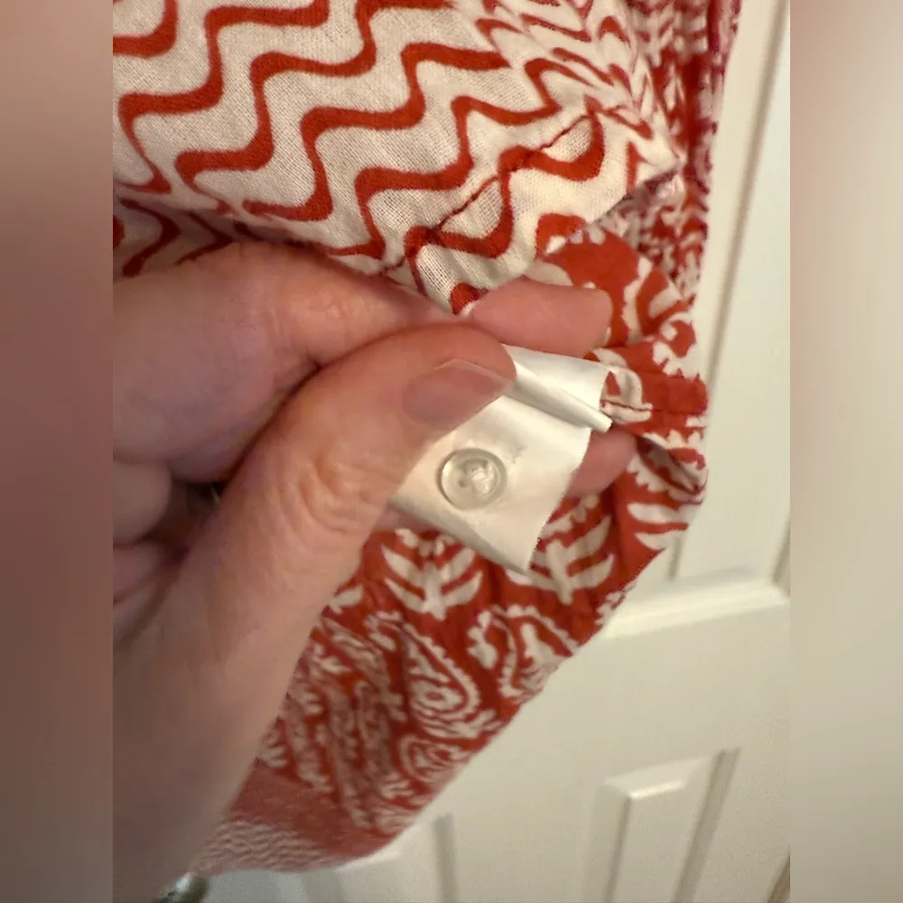 Nili Lotan Swim Beach Coverup red paisley long sleeve dress size M Size M - Image 7