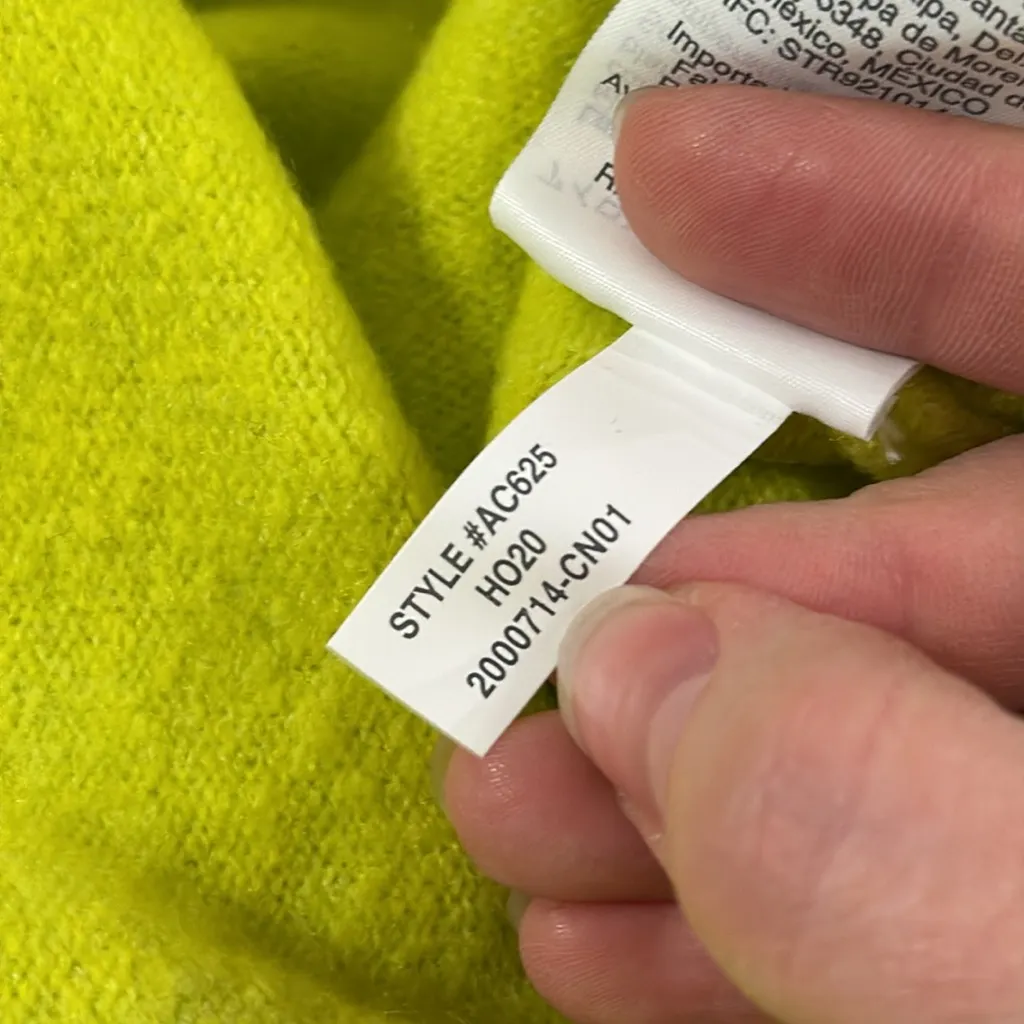 J. Crew Factory Teddie plush wool blend neon chartreuse sweater size S Green - Image 7