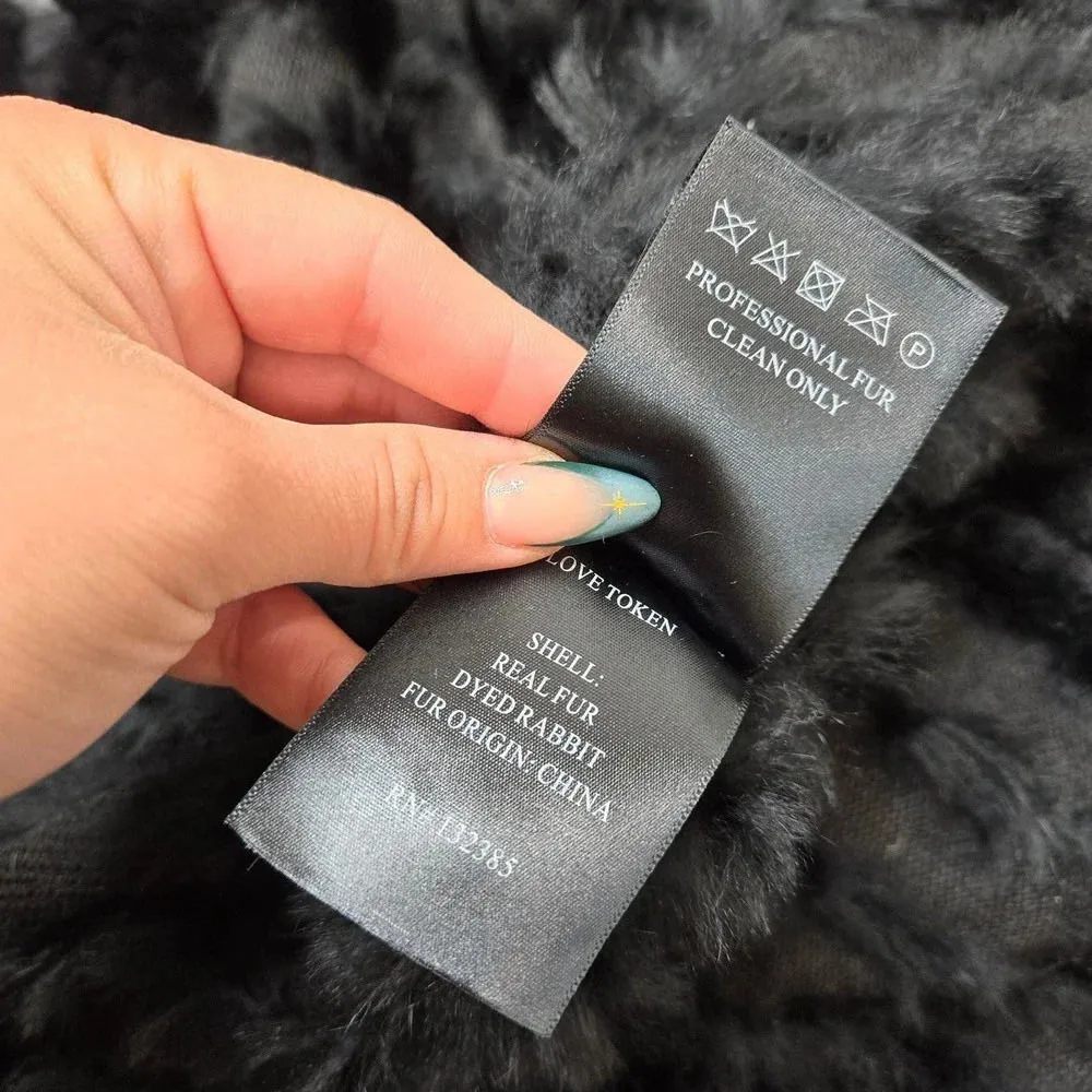 Love Token Black Fur Light Coat - Image 3