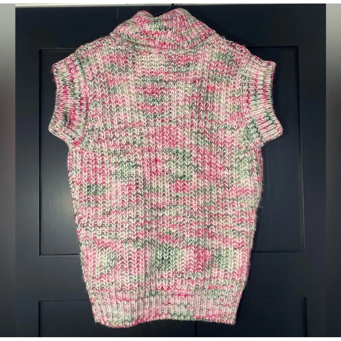 First Love by Lovelyn Women's Multicolor Knit Turtleneck Sleeveless Vest Sweater Pink Size undefined - Image 4