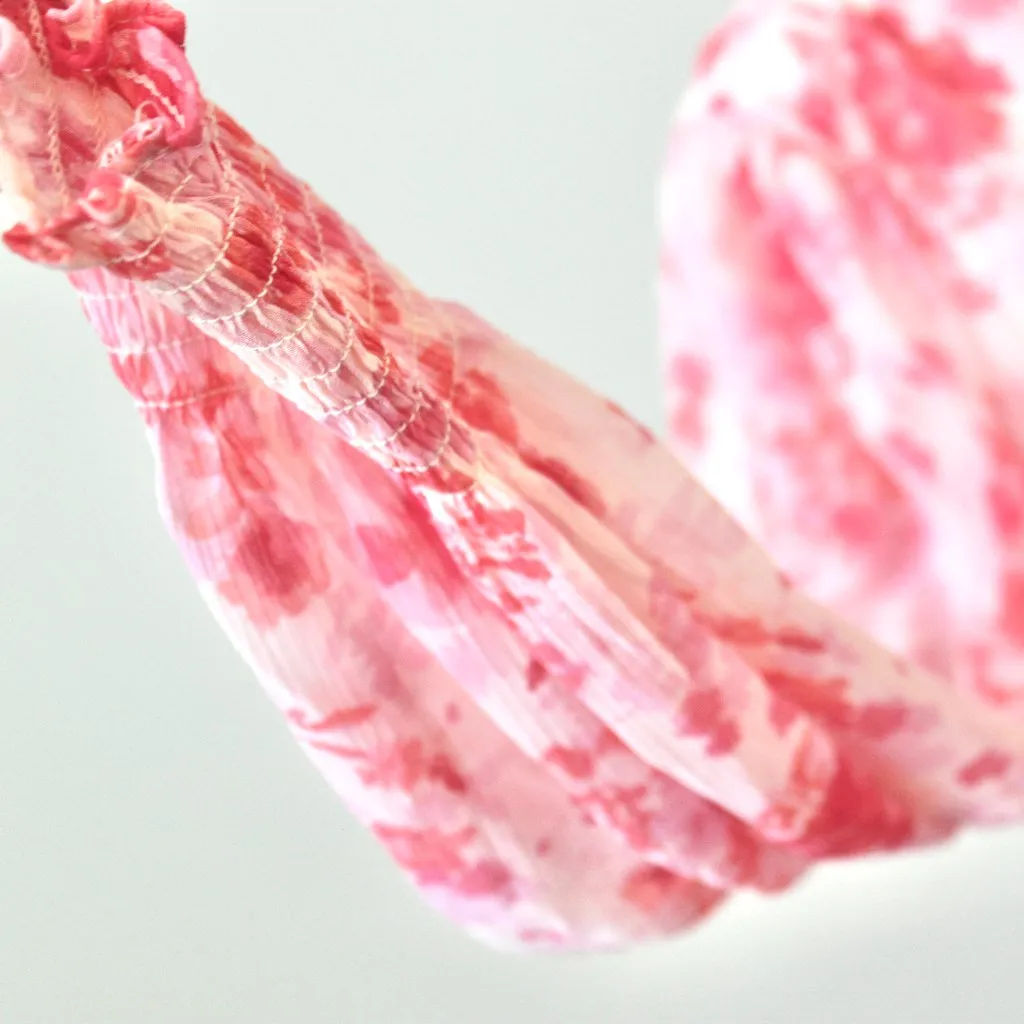 Versona Pink Rose Floral Knee-Length V-Neck Balloon Coquette Dress Extra Small - Image 6