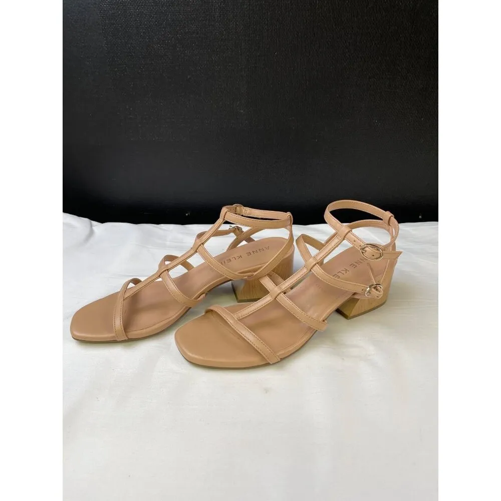 Anne Klein Women's Tan Strappy Shoes/ Sandals/Heel 2.5' Size 8.5 SKU 3499 - Image 3