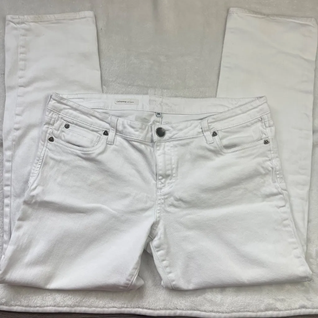 Kut From The Kloth Catherine Boyfriend Jeans‎ Women's Size 14 White Cotton Denim - Image 11