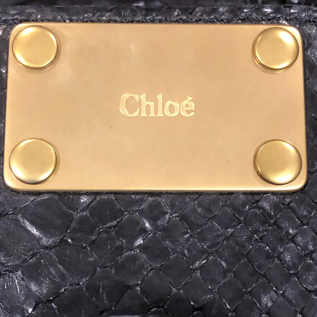 CHLOE PADDINGTON Mini Black Croc & Black Leather
Satchel with Lock & Key NWOT - Image 16