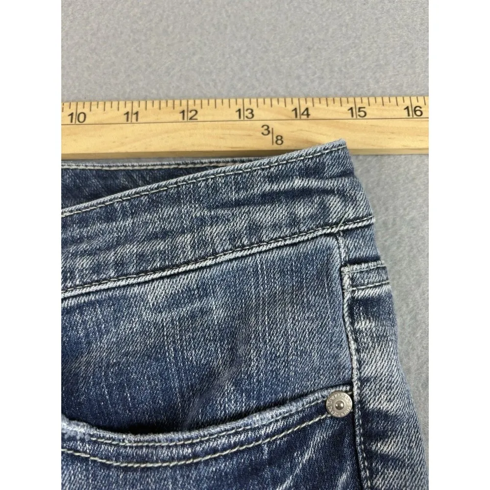 Seven 7 Jeans Womens 30x30 Blue Bling Pockets Straight Distressed Tag 4 - Image 4