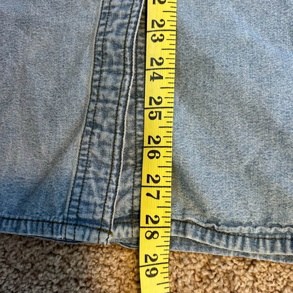 RARE Harley-Davidson Women's M Denim Jean Short Sleeve Button Down Collar Shirt - Image 9