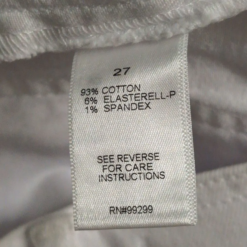 NWT EVEREVE White Ever Wide Leg Pants Exposed Button Fly Cotton Blend Size 27 - Image 7