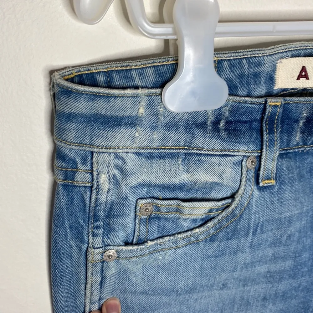 Amo Twist skinny light wash distressed jeans with front slit in sweet cheeks 27 - Image 95