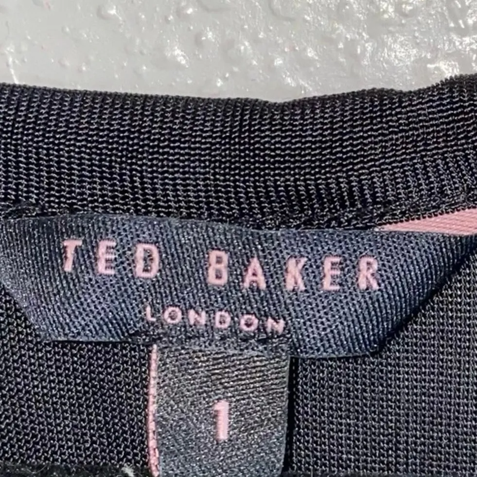 Ted Baker Black Sheer Racerback Tank Top Size 1 Flowy Minimalist - Image 4