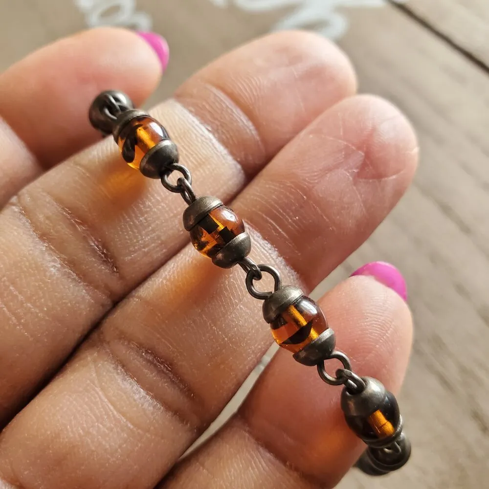 Tiger's Eye Sterling Silver Beaded Bracelet - Image 3