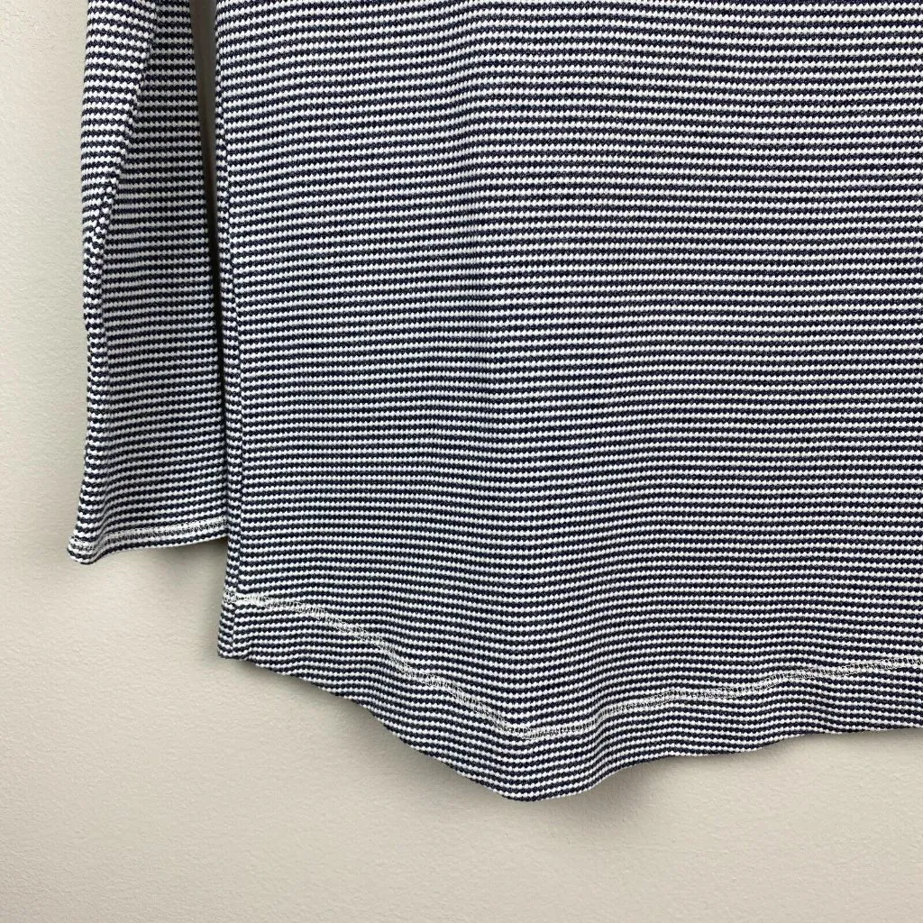 J. Jill Tunic Top Womens XS Cowl Neck Striped Gray White Long Sleeve Knit Cotton - Image 7