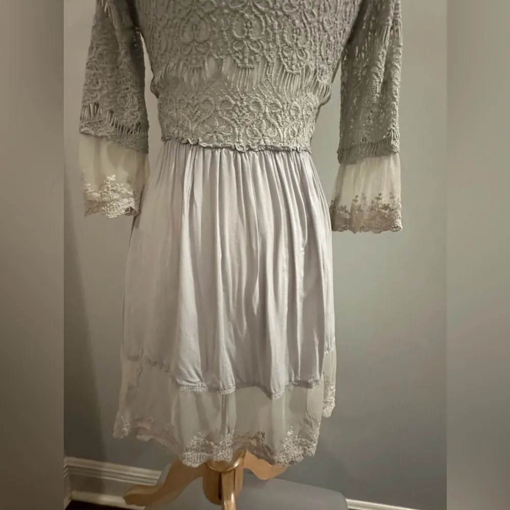 BKE Boutique Chiffon Lace overlay Flyaway Cardigan. Size XSmall Glacier … - Image 7