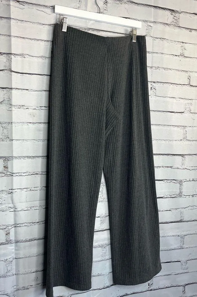 Donna Karan New York Grey Ribbed Stretch Sweatpants Women’s SP Minimalist Casual - Image 10