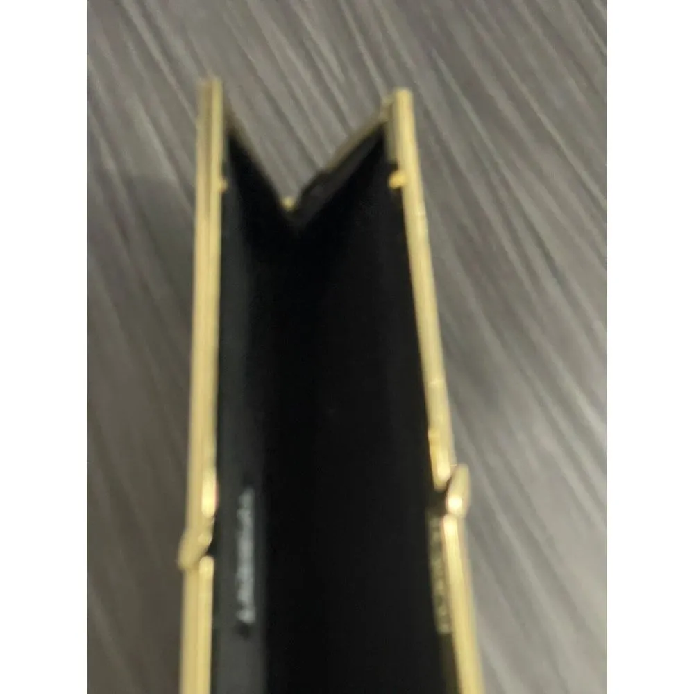 Brown Evening Clutch Purse Loreal Professional Womens Bag Satin Vintage u - Image 3