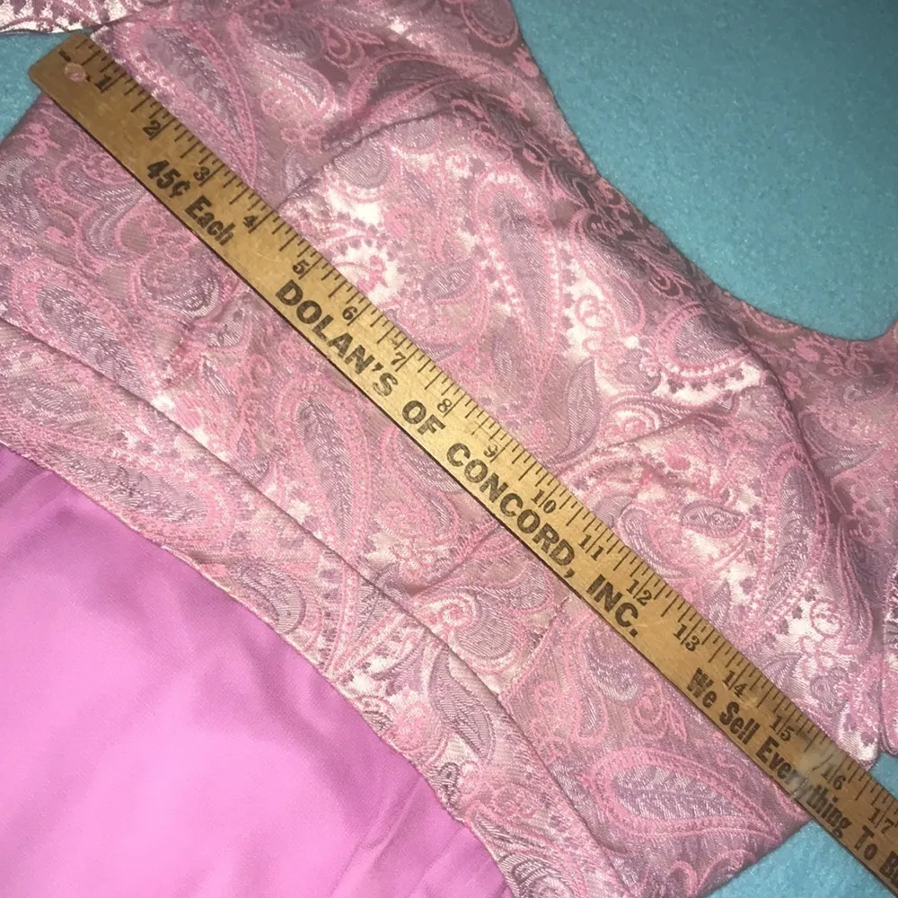 PAISLEY print textured maxi dress union made USA Vintage 1970 Barbiecore size S - Image 7