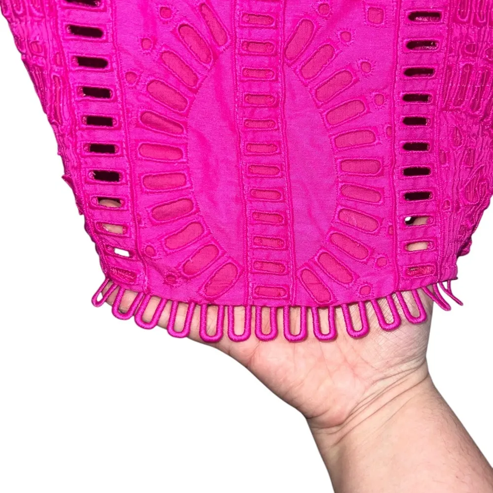 NEW NWOT  Ibiza Ynisa Strapless Eyelet Midi Dress In Hot Pink - Image 5