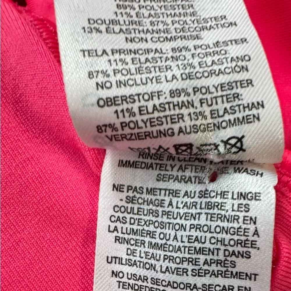 ASOS Design Neon Pink One Shoulder Asymmetric Cut Out One Piece Swimsuit Size 8 - Image 8