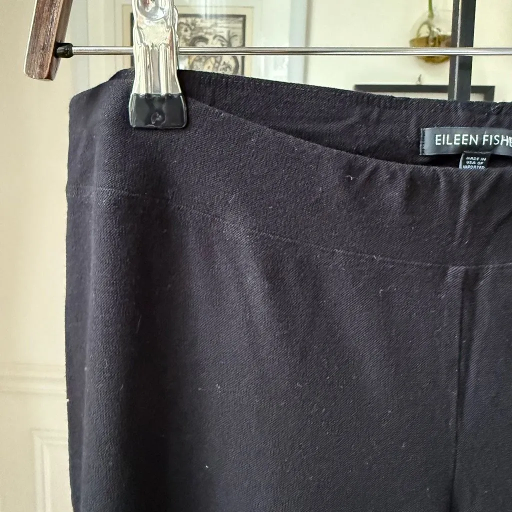 Eileen Fisher Black Pull On Ankle Length Pants S - Image 3
