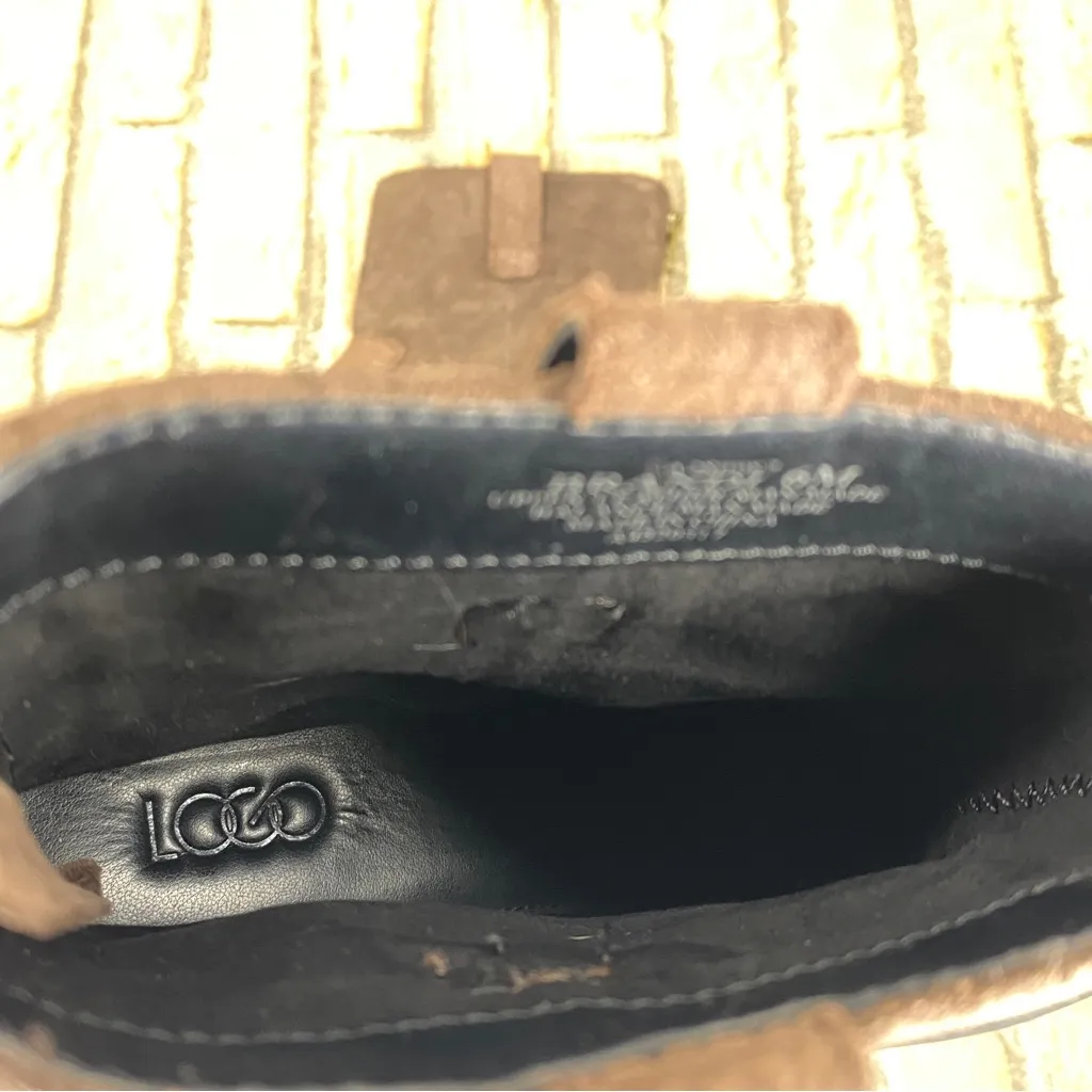 QVC Logo by Lori Goldstein Brandi Suede Snake Print Booties size 6 Brown - Image 10